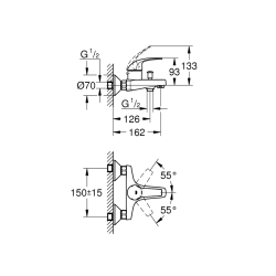 Grohe Baucurve Tek Kumandalı Banyo Bataryası - 23599000 - 2