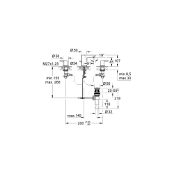 Grohe Bauedge 3 Delikli Lavabo Bataryası - 20197000 - 2