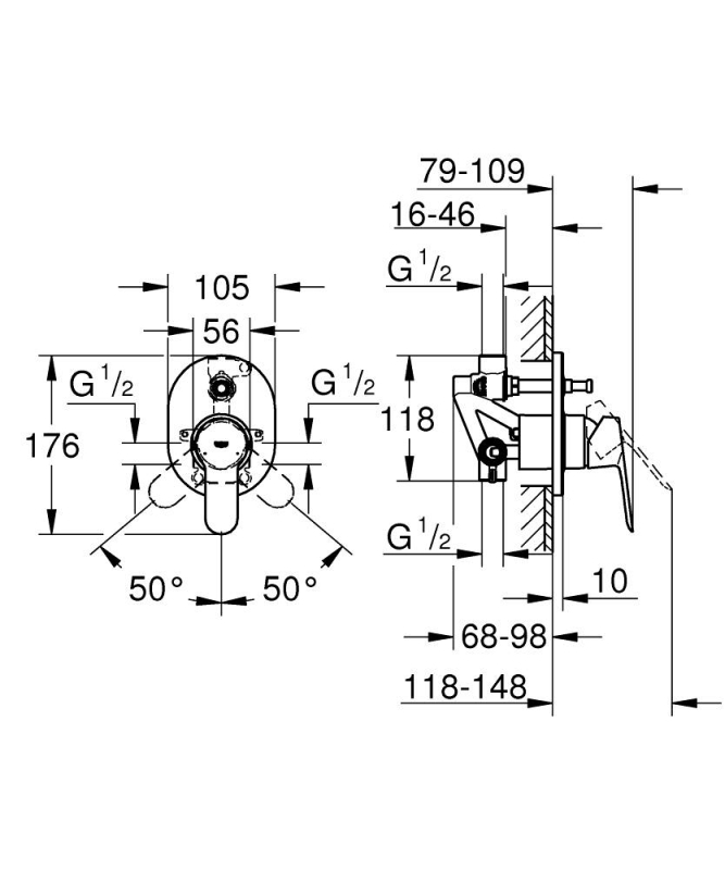 Grohe Bauedge Ankastre Banyo/Duş Bataryası - 29039000 - 4
