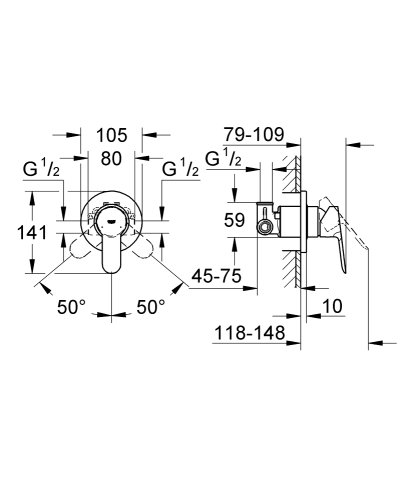Grohe Bauedge Ankastre Duş Bataryası - 29040000 - 3