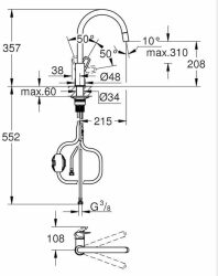 Grohe BauEdge Eviye Bataryası - 30556000 - 3