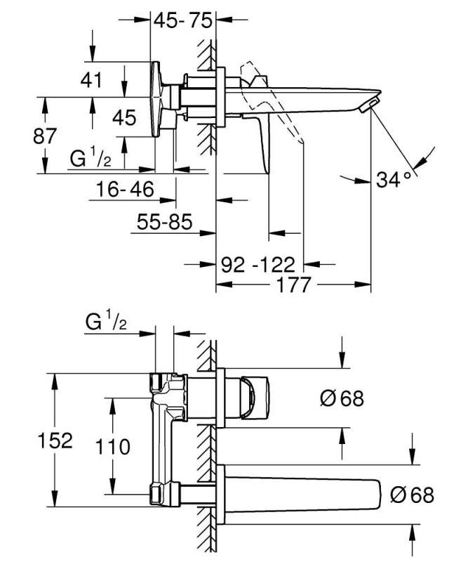 Grohe Bauedge İki Delikli Lavabo Bataryası - 20474001 - 5