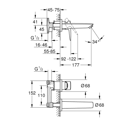 Grohe Bauedge İki Delikli Lavabo Bataryası - 20474001 - 2