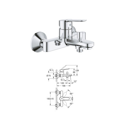 Grohe Bauedge Sıva Üstü Set - 3