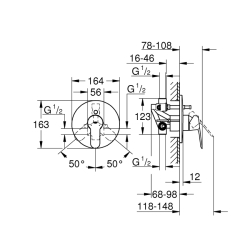 Grohe Bauedge Tek Kumandalı Banyo Bataryası - 29079000 - 2