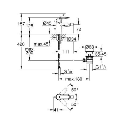 Grohe Bauedge Tek Kumandalı Bide Bataryası - 23331000 - 2