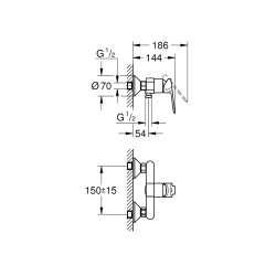 Grohe Bauedge Tek Kumandalı Duş Bataryası - 23636000 - 2