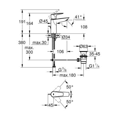 Grohe Bauedge Tek Kumandalı Lavabo Bataryası
M-Boyut - 23758001 - 2