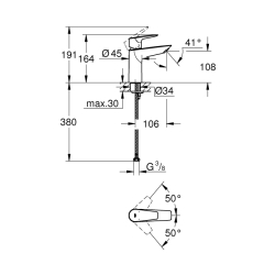 Grohe Bauedge Tek Kumandalı Lavabo Bataryası
M-Boyut - 23904001 - 2