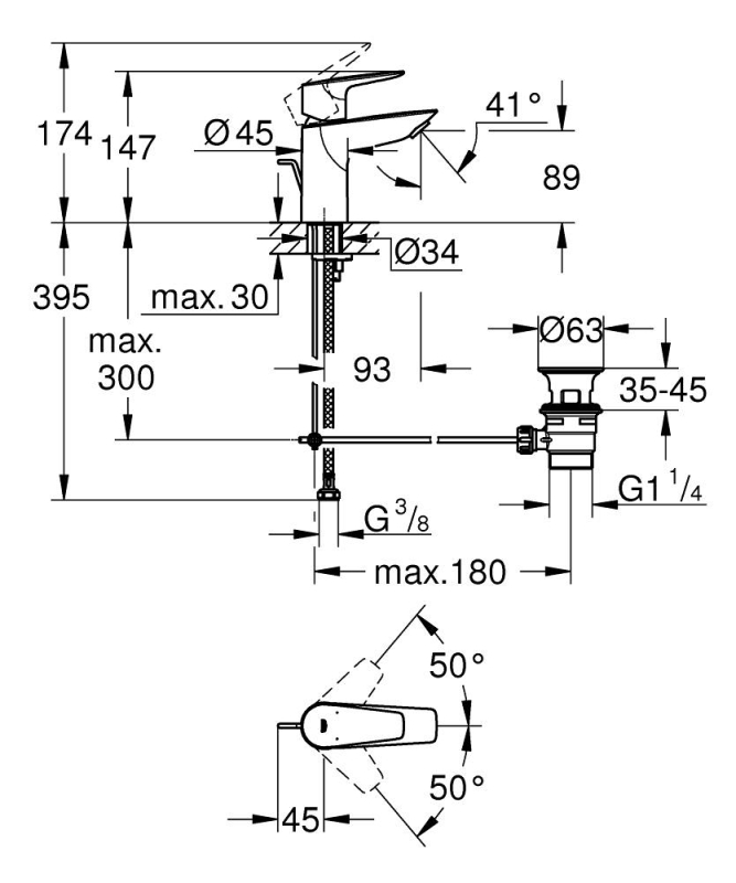 Grohe Bauedge Tek Kumandalı Lavabo Bataryası
S-Boyut - 23328001 - 5