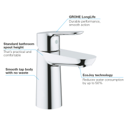 Grohe Bauedge Tek Kumandalı Lavabo Bataryası
S-Boyut - 23330000 - 3