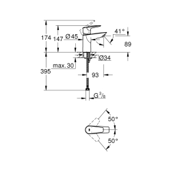 Grohe Bauedge Tek Kumandalı Lavabo Bataryası
S-Boyut - 23330001 - 2