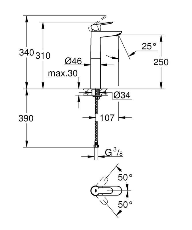 Grohe Bauedge Tek Kumandalı Lavabo Bataryası
Xl-Boyut - 23761000 - 3