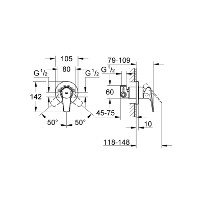 Grohe Bauflow Ankastre Duş Bataryası - 29046000 - 2