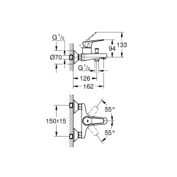 Grohe Bauflow Tek Kumandalı Banyo Bataryası - 23601000 - 2