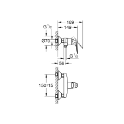 Grohe Bauflow Tek Kumandalı Duş Bataryası - 23632000 - 2