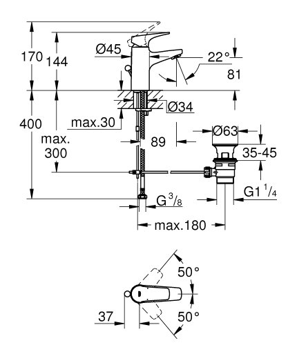Grohe Bauflow Tek Kumandalı Lavabo Bataryası
S-Boyut - 23751000 - 3