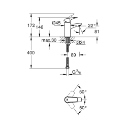 Grohe Bauflow Tek Kumandalı Lavabo Bataryası
S-Boyut - 23752000 - 2