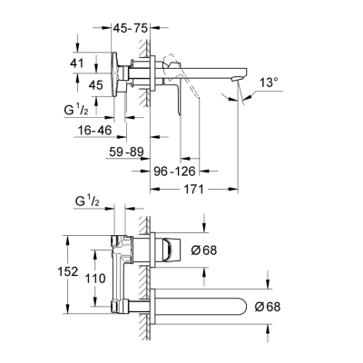 Grohe Bauloop İki Delikli Lavabo Bataryası - 20289000 - 2