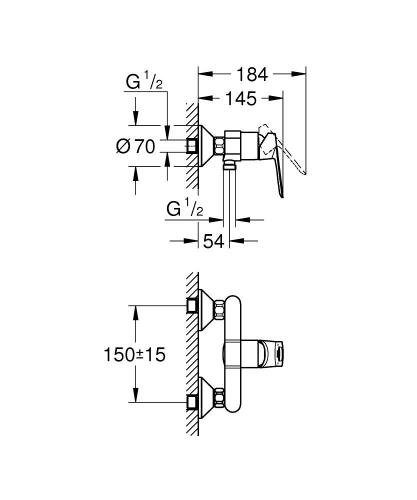 Grohe Bauloop Tek Kumandalı Duş Bataryası - 23634000 - 3