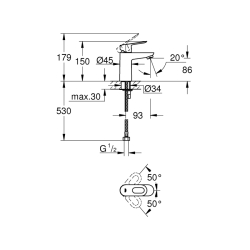 Grohe Bauloop Tek Kumandalı Lavabo Bataryası - 32854000 - 2