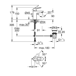 Grohe Bauloop Tek Kumandalı Lavabo Bataryası
S-Boyut - 23335000 - 2