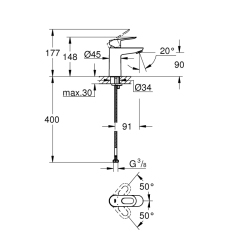 Grohe Bauloop Tek Kumandalı Lavabo Bataryası
S-Boyut - 23337000 - 2