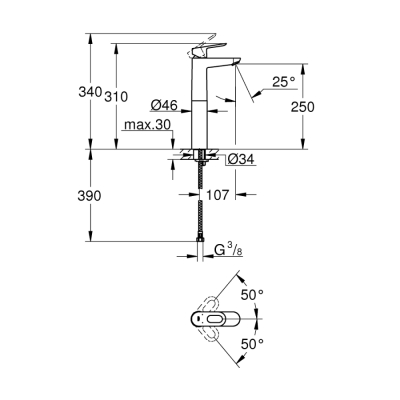 Grohe Bauloop Tek Kumandalı Lavabo Bataryası
Xl-Boyut - 23764000 - 2