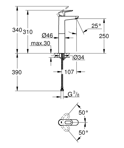 Grohe Bauloop Tek Kumandalı Lavabo Bataryası
Xl-Boyut - 23764000 - 3