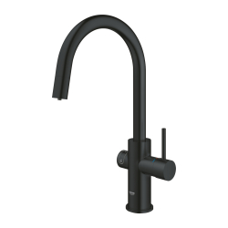Grohe Blue Home Arıtmalı İçme Suyu ve Soda Yapan Spiralli Eviye Bataryası, Kadife Siyah - 31541KS0 - 2