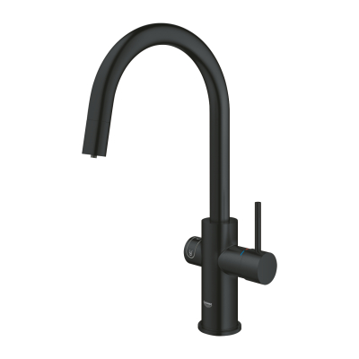 Grohe Blue Home Arıtmalı İçme Suyu ve Soda Yapan Spiralli Eviye Bataryası, Kadife Siyah - 31541KS0 - 2