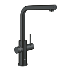 Grohe Blue Home Arıtmalı İçme Suyu ve Soda Yapan Spiralli Eviye Bataryası Seti, Kadife Siyah - 31539KS0 - 2