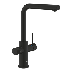 Grohe Blue Pure Minta Arıtma Çıkışlı Spiralli Eviye Bataryası, Hayalet Siyah - 30590KF0 - 1