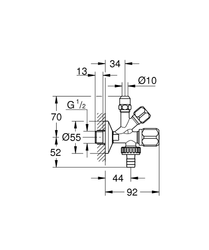 Grohe Bulaşık Makinaları Ve Eviye Bataryaları İçin Çift Çıkışlı Musluk - 22035000 - 3