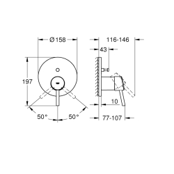 Grohe Concetto Ankastre Banyo/Duş Bataryası - 24054001 - 2