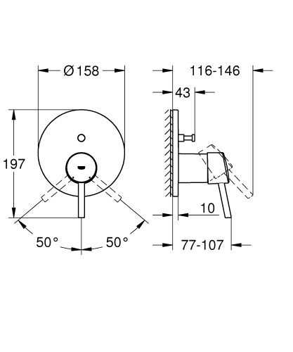 Grohe Concetto Ankastre Banyo/Duş Bataryası - 24054001 - 5