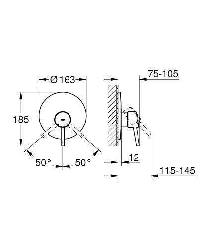 Grohe Concetto Ankastre Duş Bataryası - 19345001 - 3