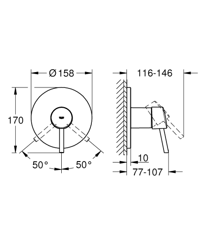 Grohe Concetto Ankastre Duş Bataryası - 24053001 - 5