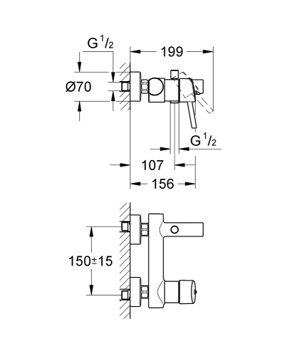 Grohe Concetto Tek Kumandalı Banyo Bataryası - 32211001 - 3