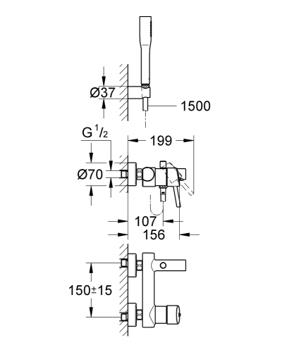 Grohe Concetto Tek Kumandalı Banyo Bataryası - 32212001 - 3