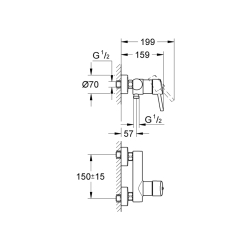 Grohe Concetto Tek Kumandalı Duş Bataryası - 32210001 - 2