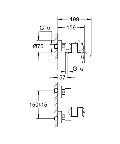 Grohe Concetto Tek Kumandalı Duş Bataryası - 32210001 - 3