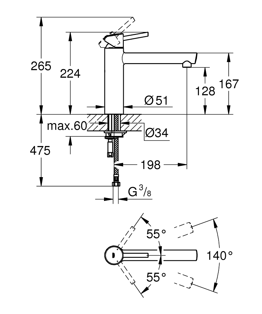 Grohe Concetto Tek Kumandalı Eviye Bataryası - 31128DC1 - 3