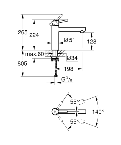 Grohe Concetto Tek Kumandalı Eviye Bataryası - 31210001 - 4