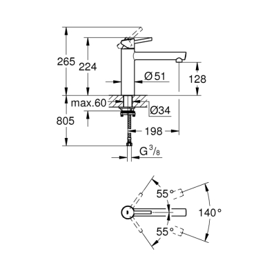 Grohe Concetto Tek Kumandalı Eviye Bataryası - 31210001 - 2