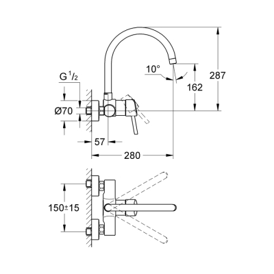 Grohe Concetto Tek Kumandalı Eviye Bataryası - 32667001 - 2