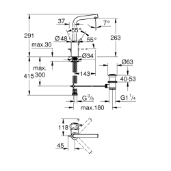 Grohe Concetto Tek Kumandalı Lavabo Bataryası 1/2