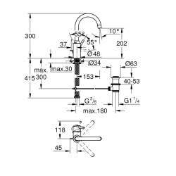 Grohe Concetto Tek Kumandalı Lavabo Bataryası 1/2