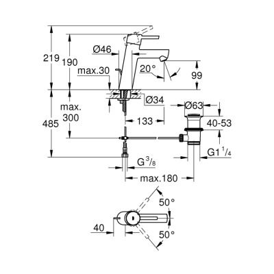 Grohe Concetto Tek Kumandalı Lavabo Bataryası
M-Boyut - 23450001 - 2