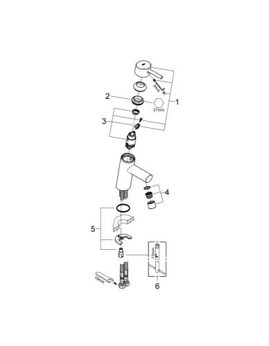 Grohe Concetto Tek Kumandalı Lavabo Bataryası
S-Boyut - 3224010E - 5